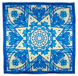 Large women's silk scarf 88x88 cm AD-028