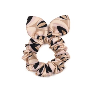 Elastic band with bow bunny ear Beige Abstract