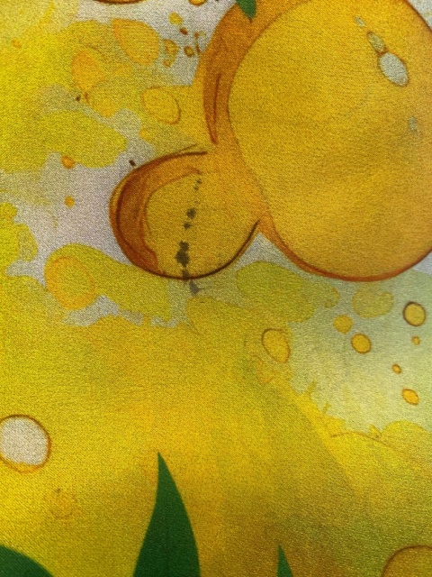 Jedwabna apaszka dwustronna w cytryny 68x68cm AD7-072out