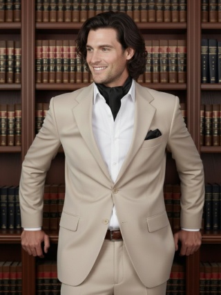 Jedwabna apaszka męska pod szyję czarna 67x67cm CM6-008