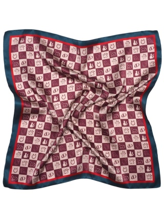 Jedwabna apaszka w koty 68x68cm AD7-083