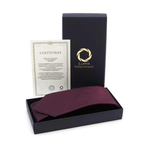 Micro-patterned jacquard silk tie burgundy KR-679 (2)