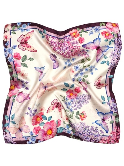 Pink Butterflies Neck Scarf 53x53 cm AD5-082