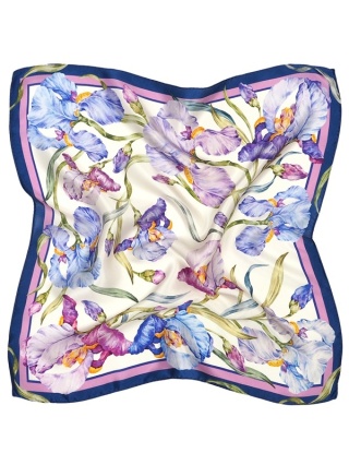 Fioletowa apaszka na szyję Irysy 53x53 cm AD5-081