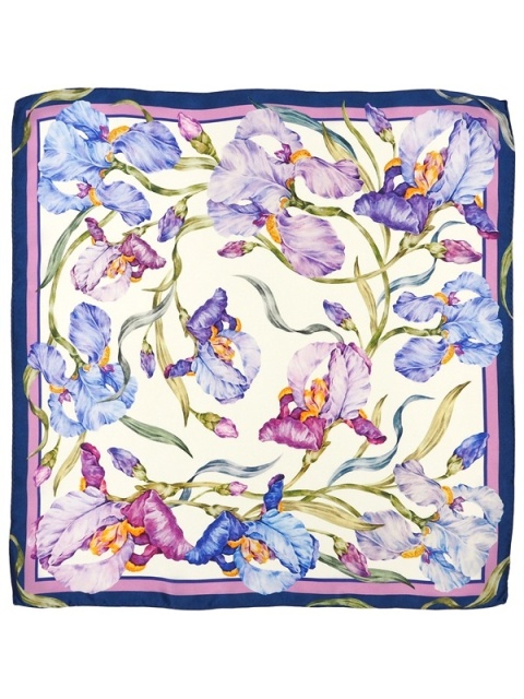 Halstuch mit lila Irismotiv 53x53 cm AD5-081