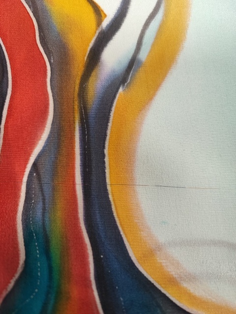 SZ-425 Hand Painted Silk long scarf, 163x42 cm