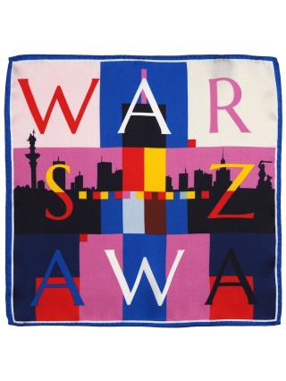 Poszetka Warszawa 100% silk 30x30 cm PJ-025
