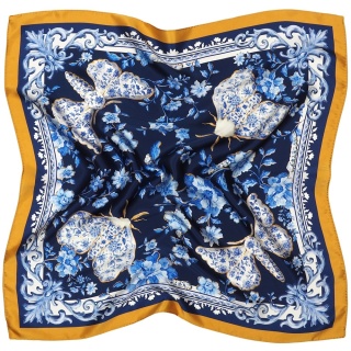 Silk scarf silk silkworm double-sided 68x68cm AD7-086