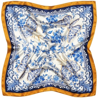 Silk scarf silk silkworm double-sided 68x68cm AD7-087