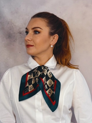 Unique silk scarf with cats 68x68cm AD7-029