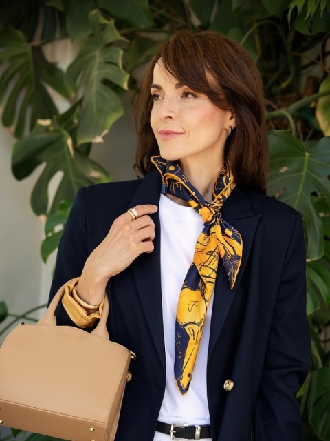 Silk Scarf Zodiac Scorpio 68x68cm by Anna Halarewicz