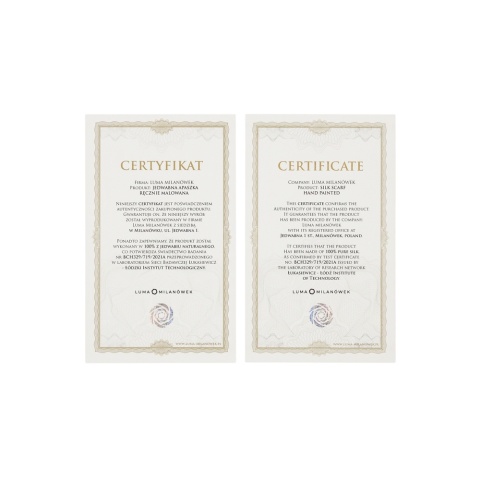 AM-742 Apaszka Jedwabna Ręcznie Malowana 90x90cm