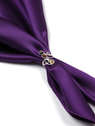 Silver scarf with amber (pr. 925) AA-117