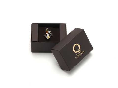 Srebrna apaszetka z bursztynem (pr. 925) AA-117