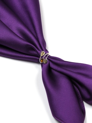 Silver scarf with amber (pr. 925) AA-121