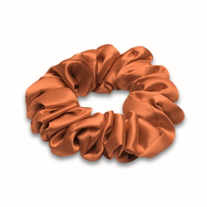 Jedwabna gumka do włosów scrunchie pomarańczowa JGS-038