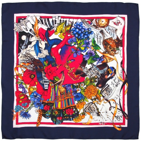 Silk scarf Fryderyk Chopin 68x68cm