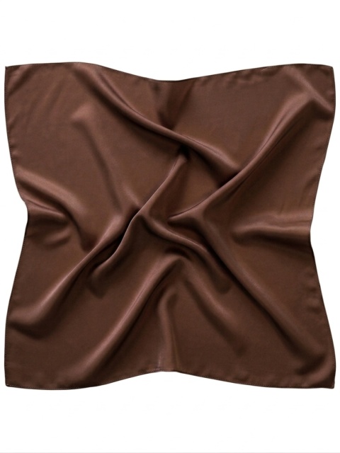 Jedwabna apaszka męska pod szyję ciemnobrązowa 67x67cm CM6-005