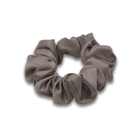 Jedwabna gumka do włosów scrunchie kamienno-szara JGS-057