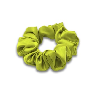 Jedwabna gumka do włosów scrunchie limonkowa JGS-040