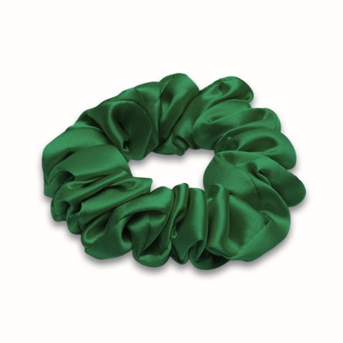 Silk scrunchie green hair band JGS-056