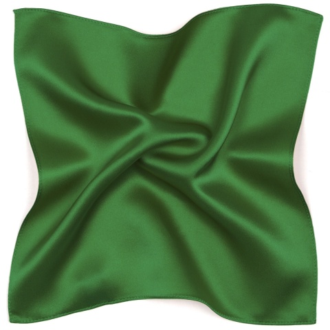 Elegancka poszetka do marynarki jedwabna, zielona 30x30 cm