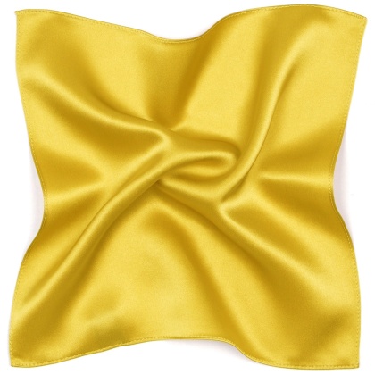 Elegancka poszetka do marynarki jedwabna, żółta 30x30 cm