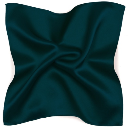 Elegancka poszetka jedwabna satyna, morska 30x30 cm