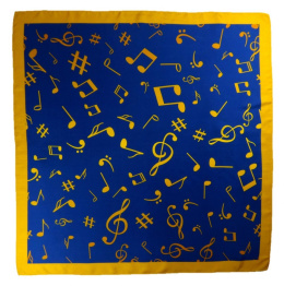 AN-005 Large Silk Scarf with Sheet Music, 85x85 cm