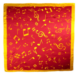 AN-014 Large Silk Scarf with Sheet Music, 85x85 cm