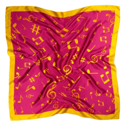 AN-017 Large Silk Scarf with Sheet Music, 85x85 cm