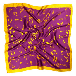 AN-018 Large Silk Scarf with Sheet Music, 85x85 cm