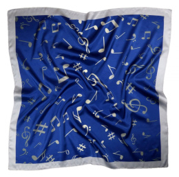 AN-021 Large Silk Scarf with Sheet Music, 85x85 cm