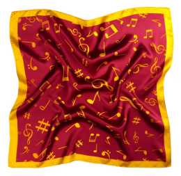 AN5-003 Small silk scarf with sheet music, 55x55 cm