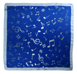 AN5-005 Small silk scarf with sheet music, 55x55 cm
