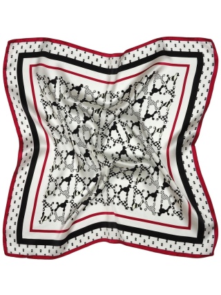 Jedwabna apaszka damska psy - Pudel 68x68 cm