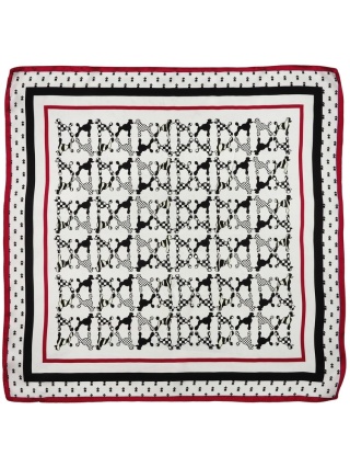 Jedwabna apaszka damska psy - Pudel 68x68 cm