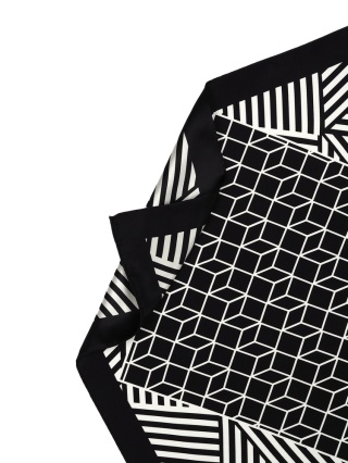 Jedwabna gawroszka dwustronna w geometryczne wzory 53x53cm AD5-002
