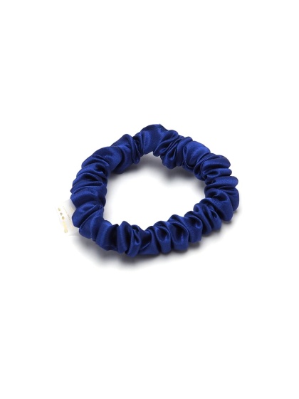 Jedwabna gumka do włosów kobaltowa scrunchie slim JGM-26