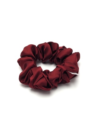 Jedwabna gumka do włosów scrunchie bordowa JGS-015