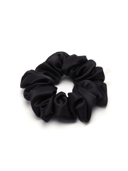 Silk scrunchie hair band black JGS-053