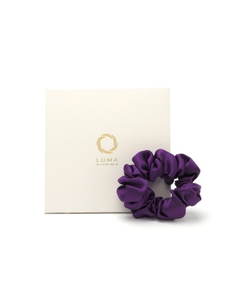 Jedwabna gumka do włosów scrunchie fioletowa JGS-006