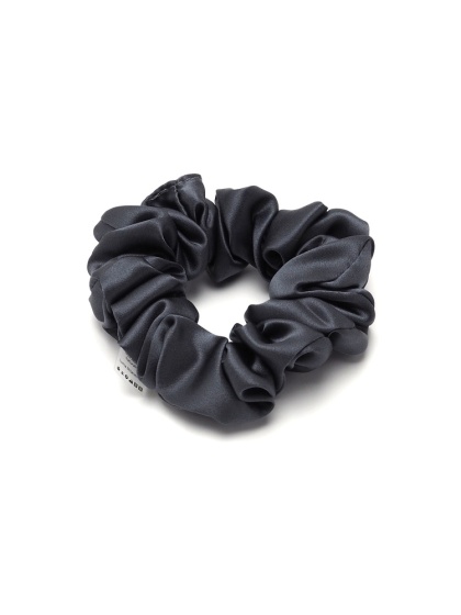 Jedwabna gumka do włosów scrunchie grafitowa JGS-055