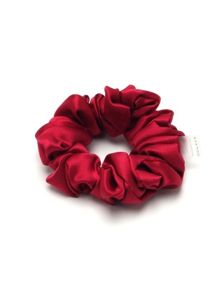 Jedwabna gumka do włosów scrunchie malinowa JGS-039