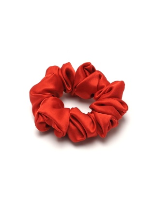Jedwabna gumka do włosów scrunchie mandarynkowa JGS-007