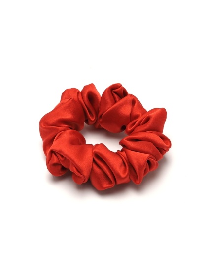 Jedwabna gumka do włosów scrunchie mandarynkowa JGS-007