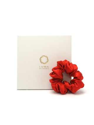 Jedwabna gumka do włosów scrunchie mandarynkowa JGS-007
