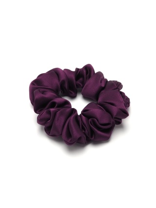 Jedwabna gumka do włosów scrunchie śliwkowa JGS-054
