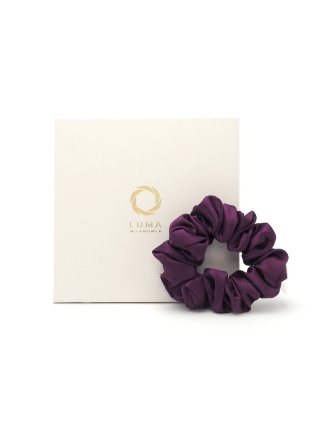 Jedwabna gumka do włosów scrunchie śliwkowa JGS-054