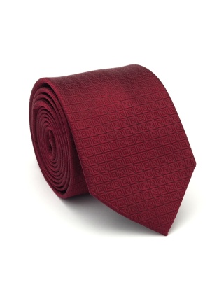 Burgundy Jacquard Silk Tie KR-013